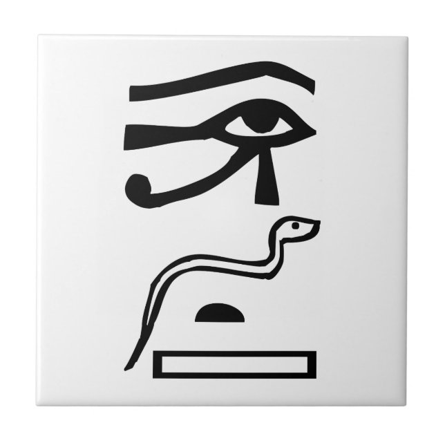 Öga & Snake, egyptisk hieroglyph Kakelplatta (Framsidan)