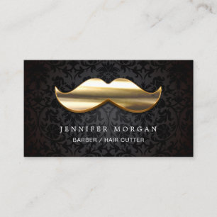 Öga som fångar 3D BGold Mustache Barber Hair Cutte Visitkort