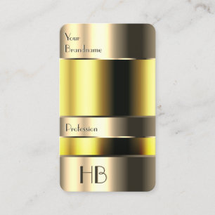 Öga som fångar 3D Guld Gult Tunna med Chic Initial Visitkort