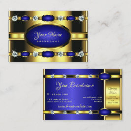Öga som fångar Golden och Blue med Faux Rhinestone Visitkort