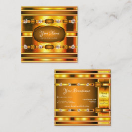 Öga som fångar Guld med Luminous Faux Jewels Fyrkantigt Visitkort