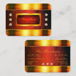 Öga som fångar Guld med Mörk Red Marble Mönster Visitkort