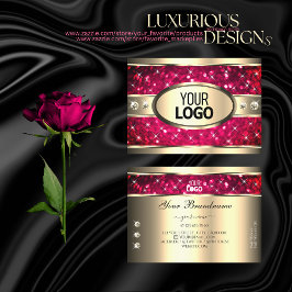 Öga som fångar Guld Rosa Glitter Diamonds lägger t Visitkort