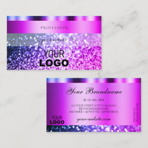 Öga som fångar Rosa Lila Gnistra Glitter med Logot Visitkort