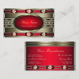 Öga som fångar Silver Färg Red med Faux Diamonds Visitkort