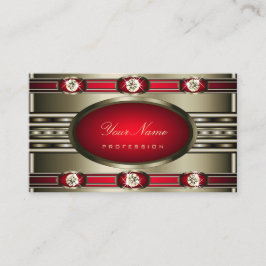 Öga som fångar Silver Färg Red med Faux Diamonds Visitkort
