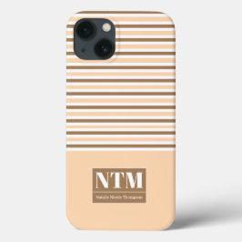 Öga som fångar stora vita initialer Strippes Beige