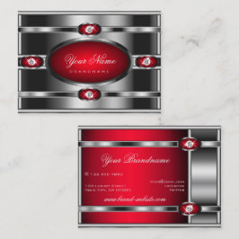 Öga som fångar upp Silver och Färg med röd överton Visitkort