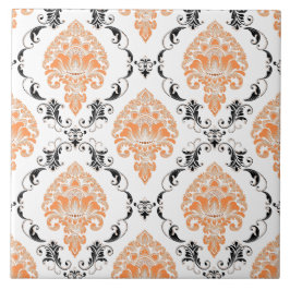 Öga som fångar Victorian Classic mönster orange Kakelplatta