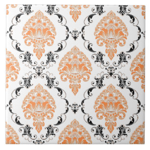 Öga som fångar Victorian Classic mönster orange Kakelplatta