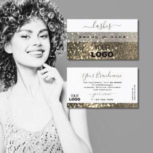 Öga som fångar vit Guld mousserande Glitter Lägg t Visitkort