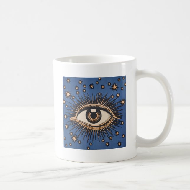 Öga Stars Måne Celestial Nouveau Kaffemugg (Höger)