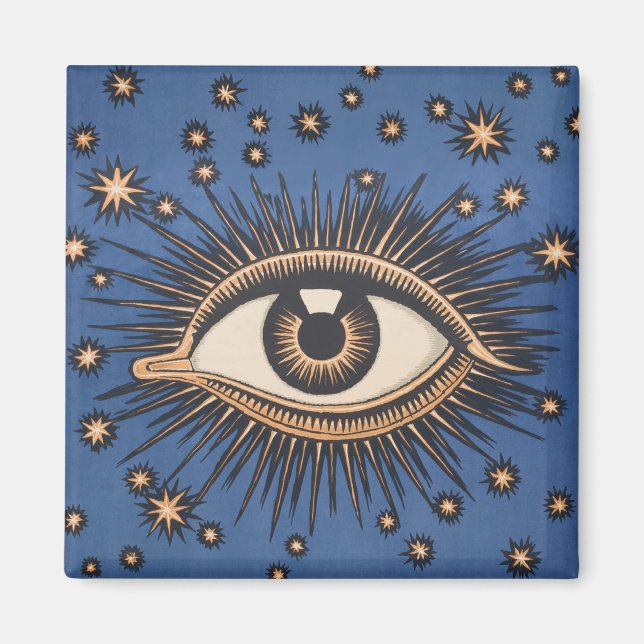 Öga Stars Måne Celestial Nouveau Magnet (Framsidan)