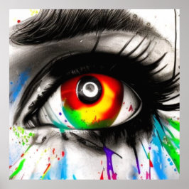 ÖGA! Streckande bild. Poster