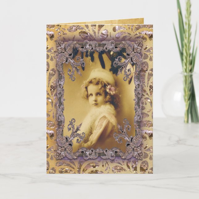 Öga till barn i viktorian helgkort (Framsida)