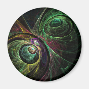 Öga till Öga Abstrakt Art Round Magnet