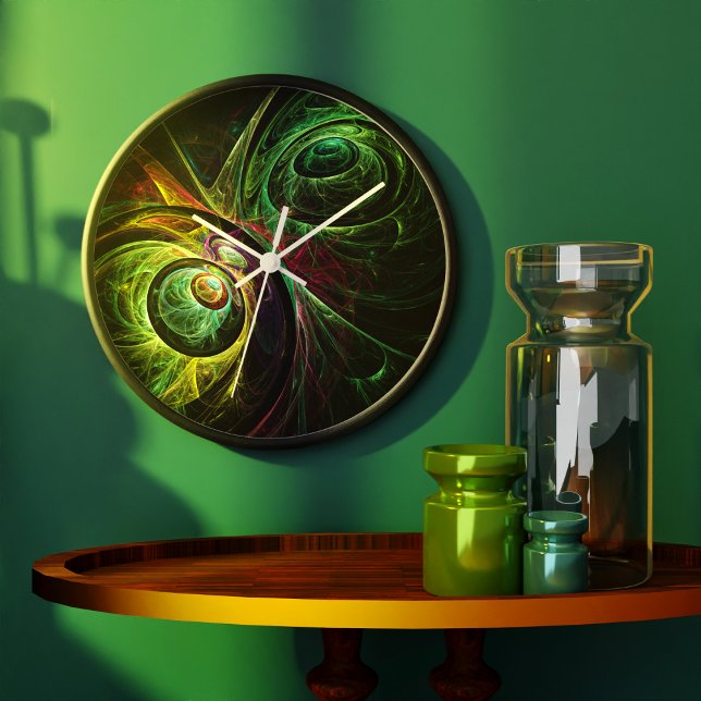 Öga till Öga Abstrakt Art Round Stor Klocka (Eye to Eye Abstract Art Round Clock)