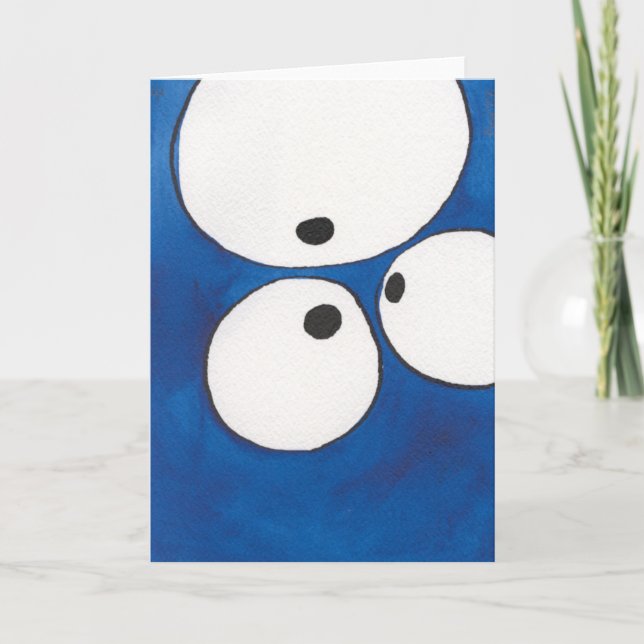 Öga till Öga till Öga, Blå, Notecard Kort (Framsida)