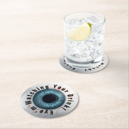 Öga tittar på din dryck underlägg papper rund