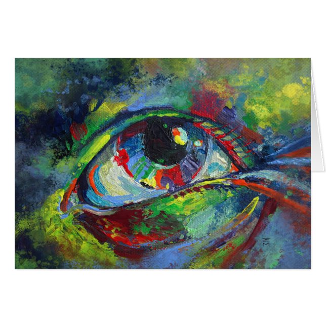 Öga Tittar upp Hälsningskort (Framsidan Horizontal)