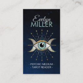 Öga - Triple Måne - Gemstone och guld Visitkort