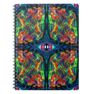 Öga Twisted och Trippy Painting Anteckningsbok Med Spiral