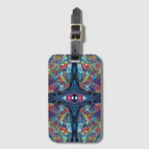 Öga Twisted och Trippy Painting Blue Bagagebricka