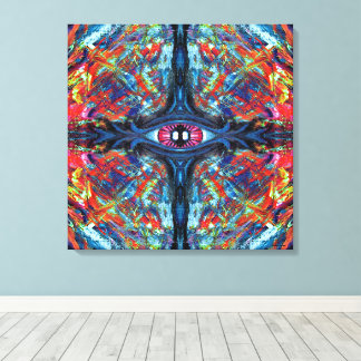 Öga Twisted och Trippy Painting Blue Canvastryck
