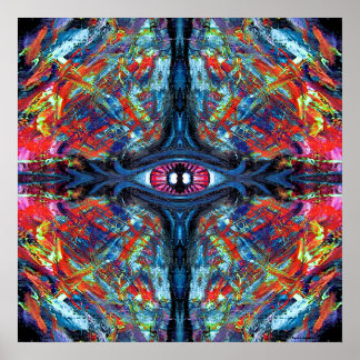 Öga Twisted och Trippy Painting Blue Poster