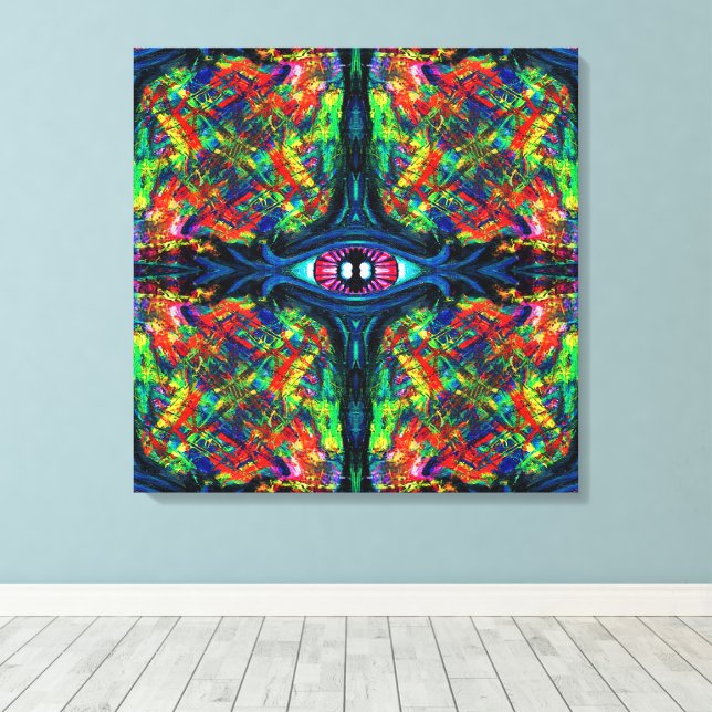 Öga Twisted och Trippy Painting Canvastryck (Insitu (trägolv))