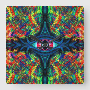 Öga Twisted och Trippy Painting Fyrkantig Klocka
