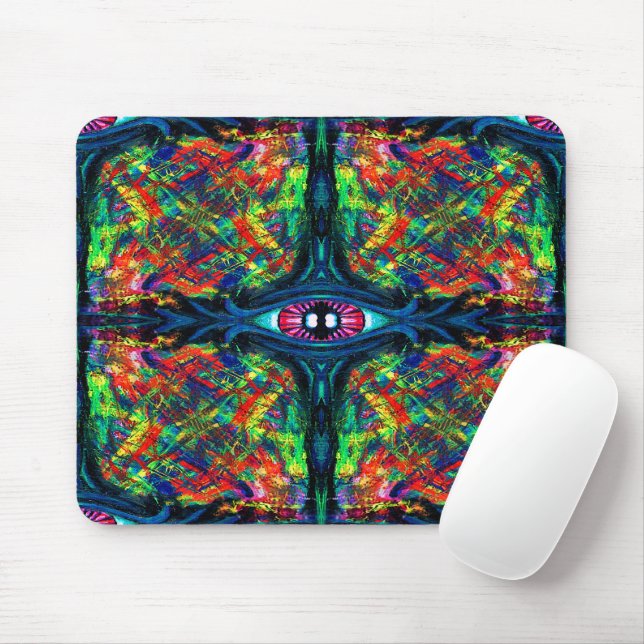 Öga Twisted och Trippy Painting Musmatta (Med mus)