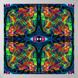 Öga Twisted och Trippy Painting Poster