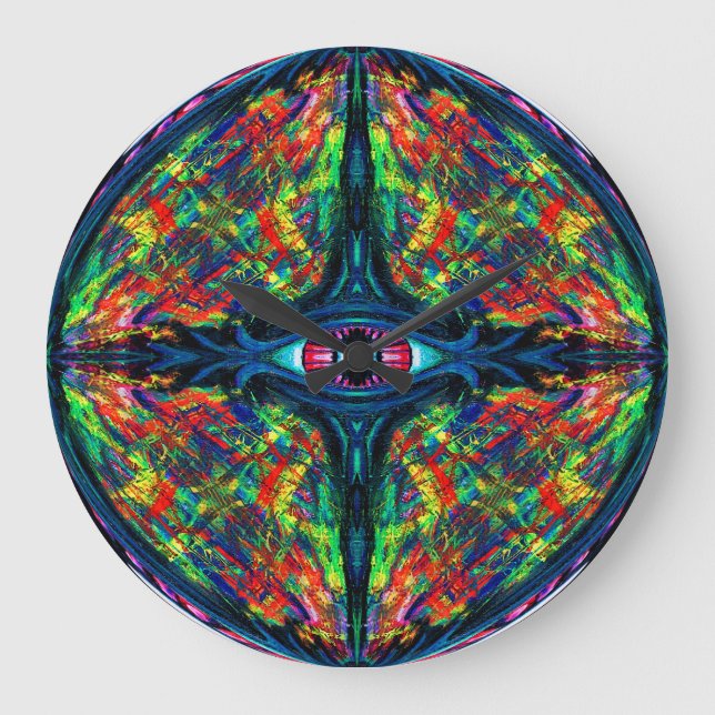 Öga Twisted och Trippy Painting Stor Klocka (Framsida)
