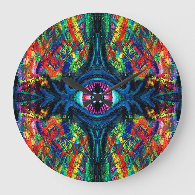 Öga Twisted och Trippy Painting Stor Klocka (Framsida)