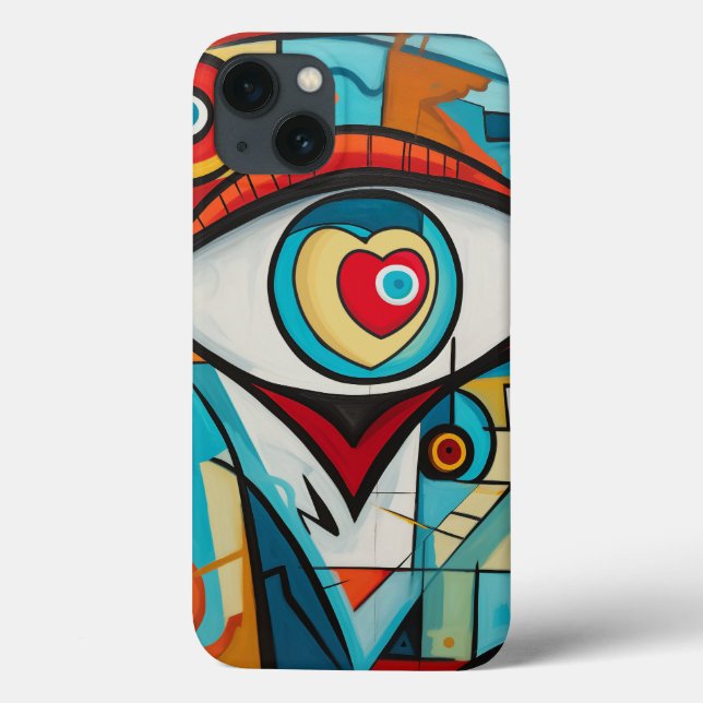 Öga Valentine Heart Kärlek Art Deco (Baksida)