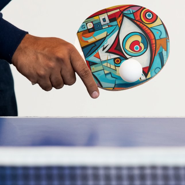 Öga Valentine Heart Kärlek Art Deco Pingisracket (Insitu)