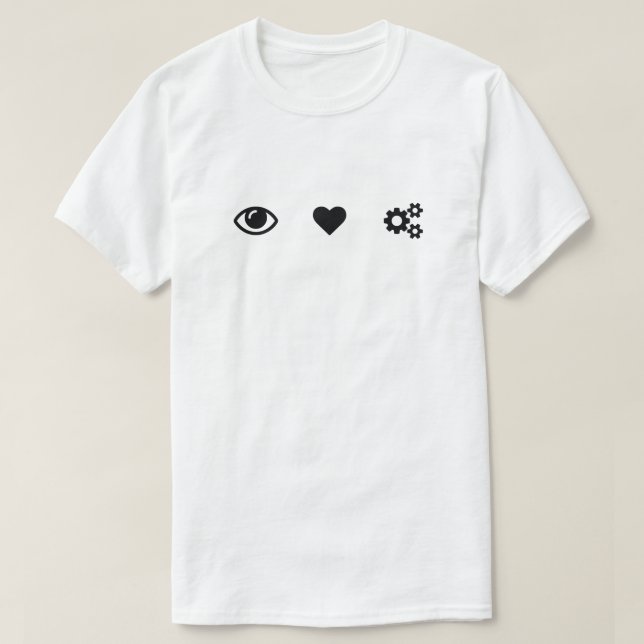 Ögahjärta utrustar tee shirt (Design framsida)