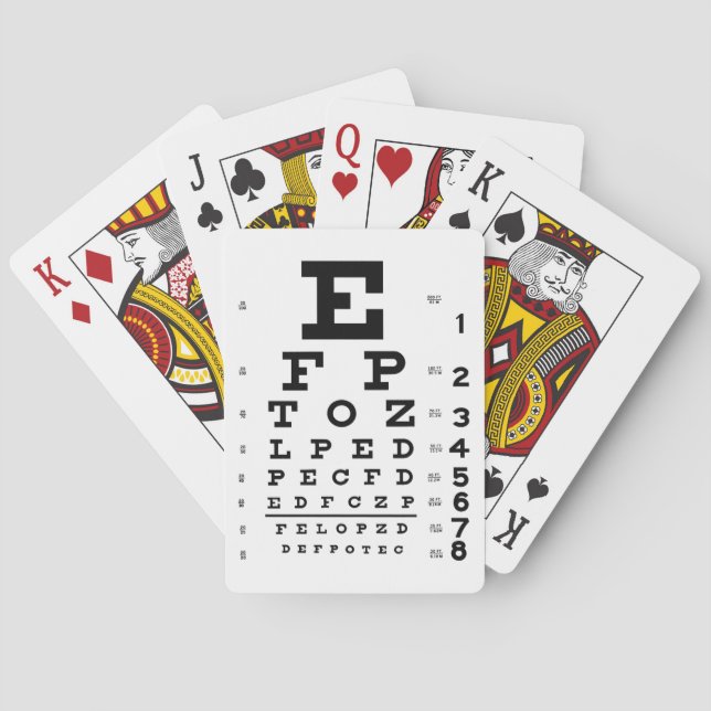 Ögat kartlägger optometrikern som leker kort casinokort (Baksidan)
