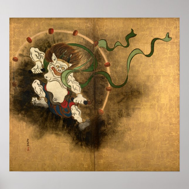 Ogata Kōrin Thunder Gud Poster (Framsidan)