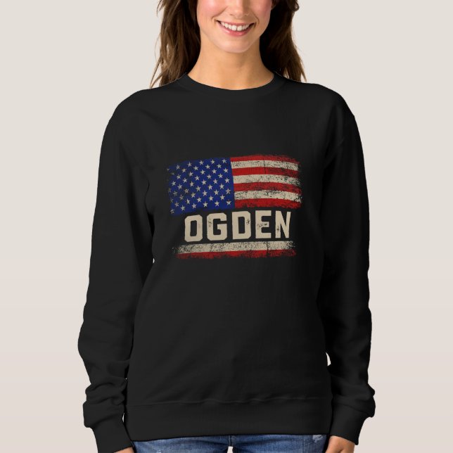 OGDEN Efternamn Tröja OGDEN Namn Amerikansk Flagga (Framsida)