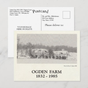 Ogden Farm 1832-1985 Staden Wallkill New York Vykort