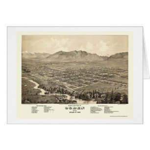 Ogden panorama- karta för UT - 1875 Hälsningskort