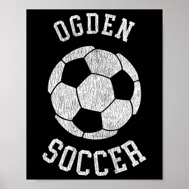 Ogden Soccer Retro Distressed 90-talet Vintage  Poster (Framsidan)