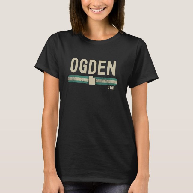 Ogden UT Utah Travel & 80-tal Stil T Shirt (Framsida)
