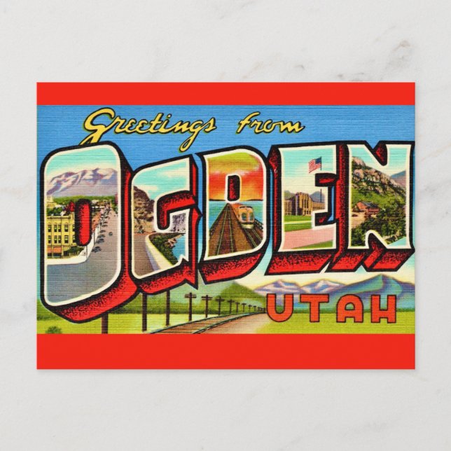 Ogden Utah Retro Postkort Vykort (Framsida)