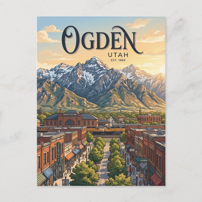 Ogden Utah Vykort (Framsida)