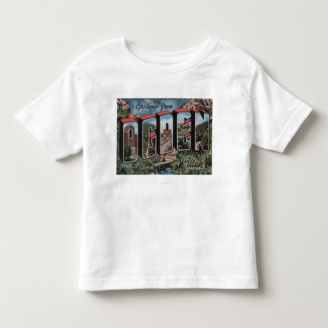 Ogden UtahLarge brev ScenesOgden, UT Tee Shirt (Framsida)