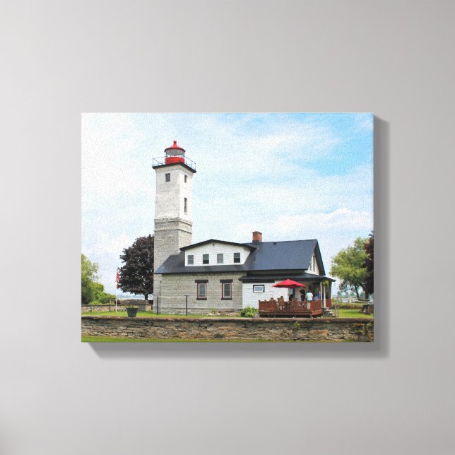 Ogdensburg Harbour Lighthouse, NY Wrapped Canvas (Framsida)