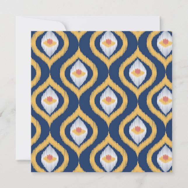 Ogee Blue Flate Card i Ikat-serien (Framsida)